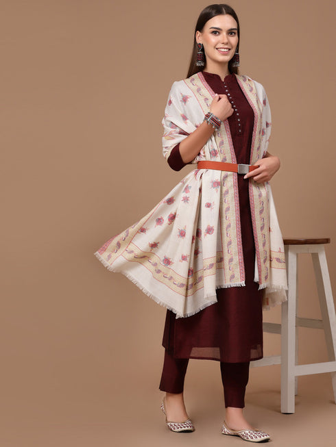 Women's Kani Floral Wool Shawl
